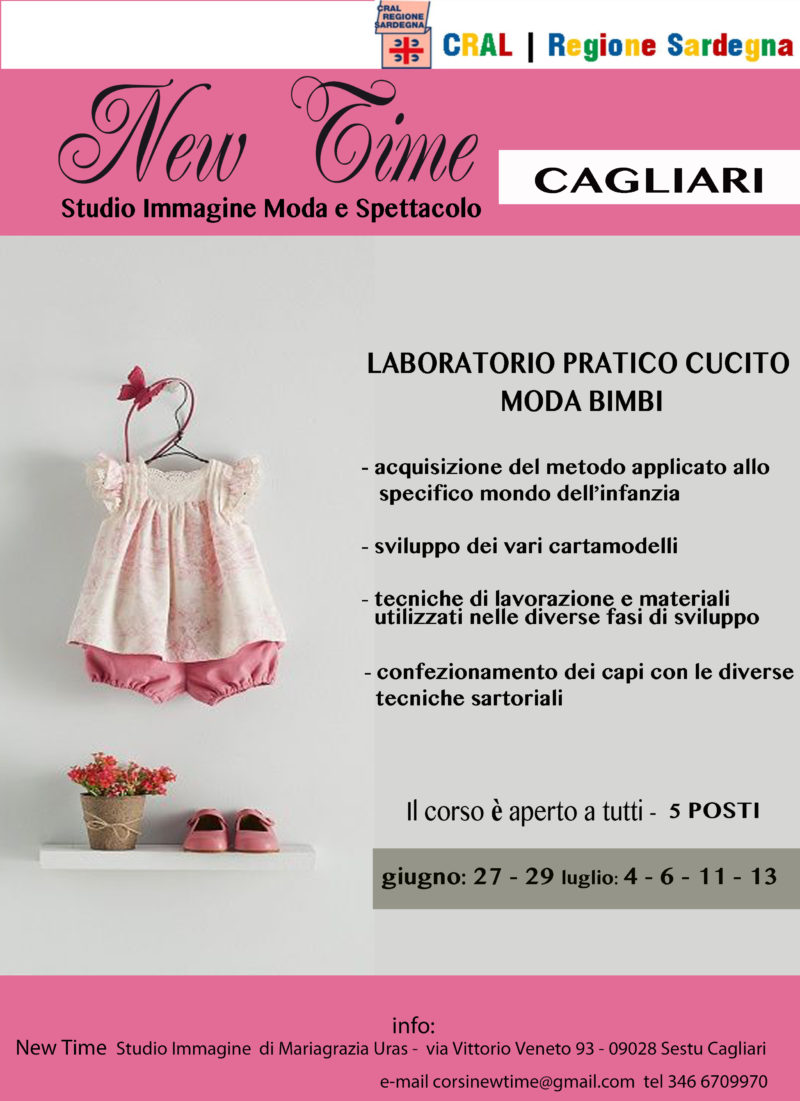 Cagliari corsi di cucito e confezionamento presso scuola di formazione sartoriale e Cral Regione Sardegna