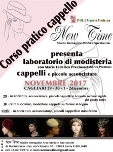 Cagliari novembre 2017 corsi di modisteria laboratorio pratico realizzazione cappelli