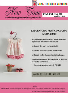 Cagliari corsi di cucito e confezionamento presso scuola di formazione sartoriale e Cral Regione Sardegna speciale moda bimbi