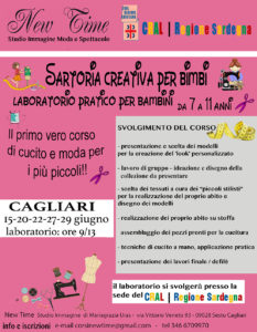 Cagliari laboratorio di cucito ludico didattico per bimbi giugno