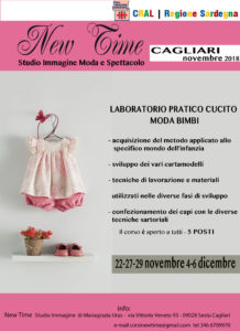 corso di sartoria creativa abbigliamento per bambini Cagliari novembre 2018