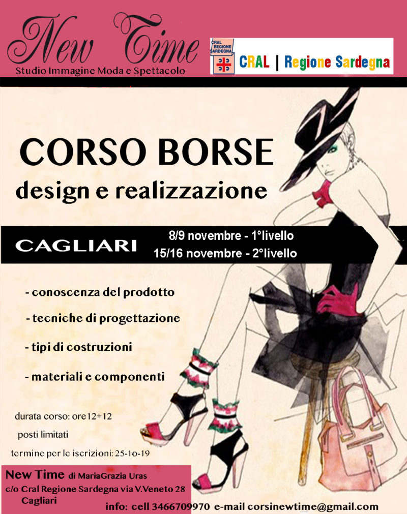 corso di design borse studio e realizzazione pratica scuola di moda e cucito Cagliari regione Sardegna novembre 2019