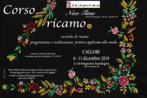 corso base di ricamo scuola di moda e cucito Cagliari dicembre 2019