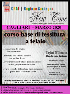 Cagliari corso basi di tessitura a telaio laboratorio artigianato Sardegna arte tradizione